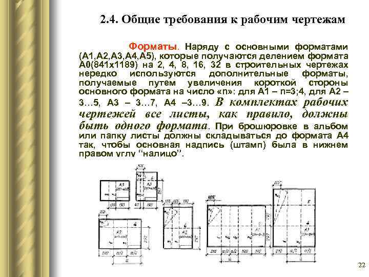 Определение формата чертежа