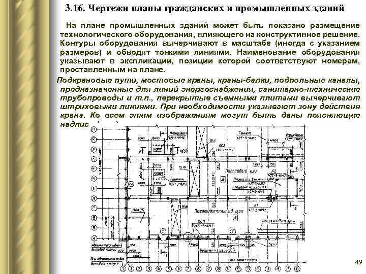 3. 16. Чертежи планы гражданских и промышленных зданий На плане промышленных зданий может быть