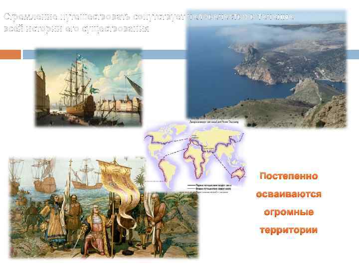 Стремление путешествовать сопутствует человечество в течение всей истории его существования Постепенно осваиваются огромные территории