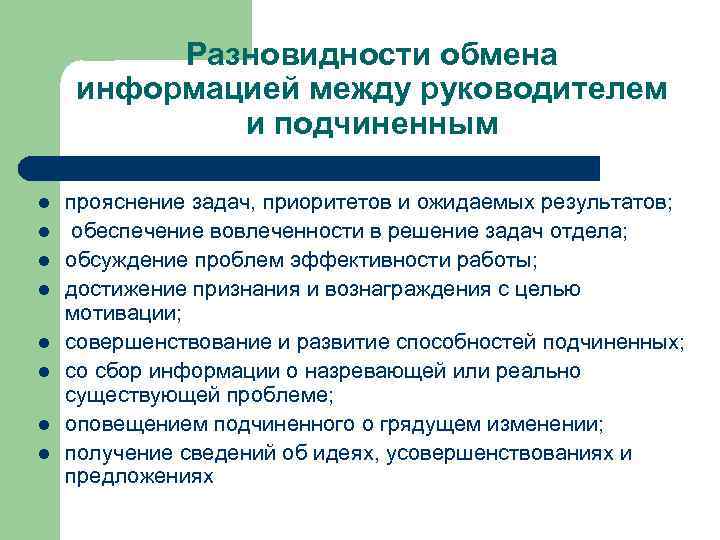 Цель обмена информацией. Коммуникации между руководителем и подчиненным. В организации. Виды коммуникаций между руководителем и подчиненными. Обмен информацией между руководителем и подчиненными-. Разновидности обмена информацией.