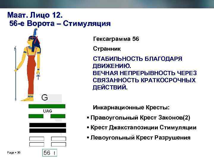 Маат. Лицо 12. 56 -е Ворота – Стимуляция Гексаграмма 56 Странник СТАБИЛЬНОСТЬ БЛАГОДАРЯ ДВИЖЕНИЮ.