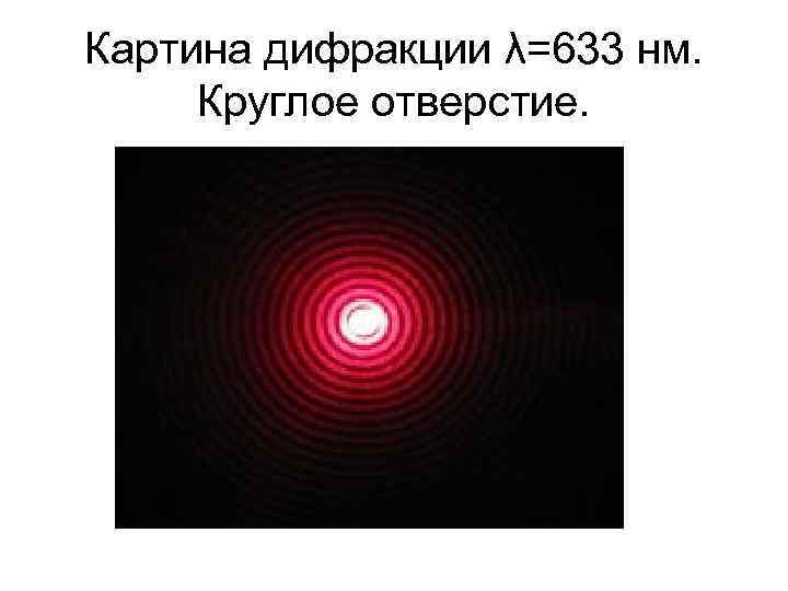 Картина дифракции λ=633 нм. Круглое отверстие. 