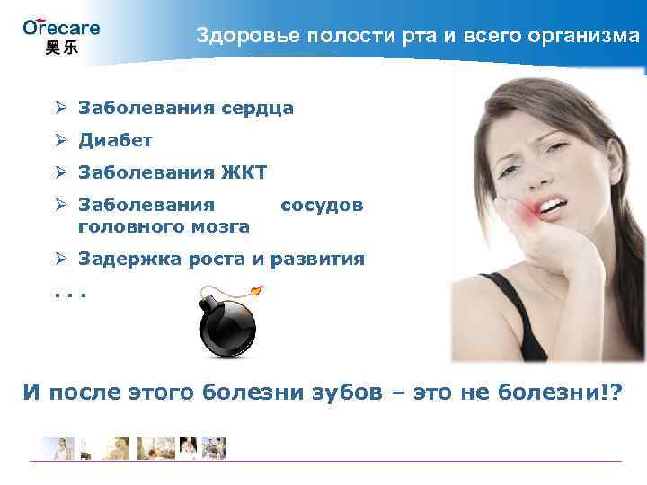 Здоровье полости рта и всего организма Ø Заболевания сердца Ø Диабет Ø Заболевания ЖКТ