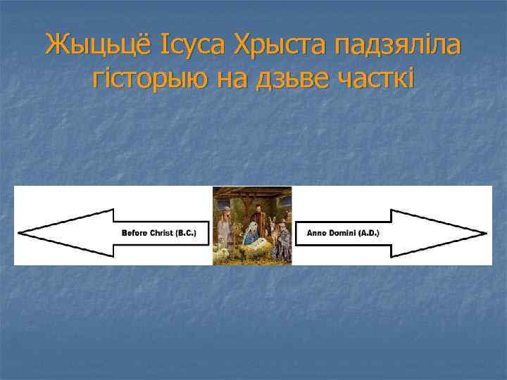 Жыцьцё Ісуса Хрыста падзяліла гісторыю на дзьве часткі 