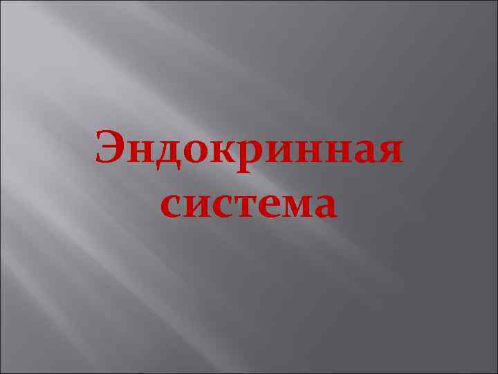 Эндокринная система 