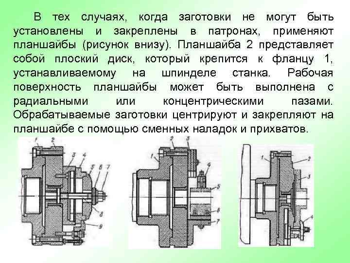 В тех случаях, когда заготовки не могут быть установлены и закреплены в патронах, применяют