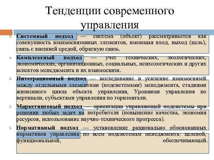 Тенденции современного управления