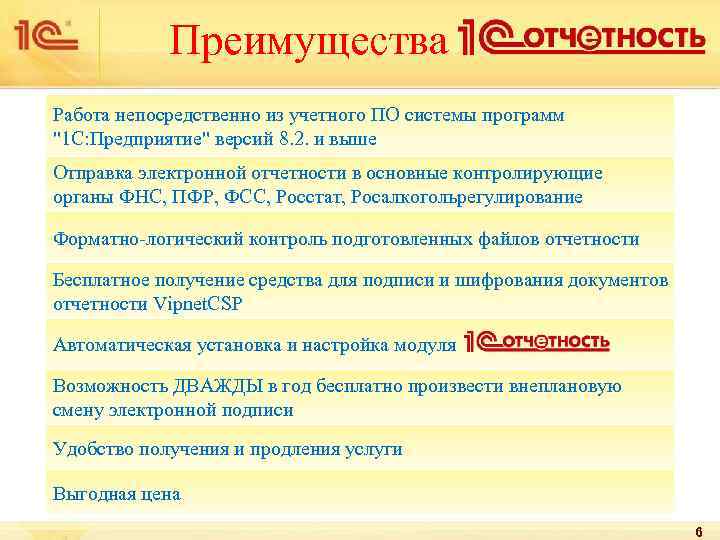 Преимущества Работа непосредственно из учетного ПО системы программ "1 С: Предприятие" версий 8. 2.