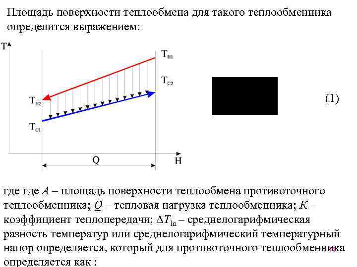 Площадь поверхности теплообмена для такого теплообменника определится выражением: (1) где А – площадь поверхности