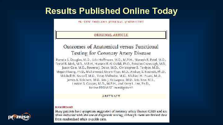 Results Published Online Today 