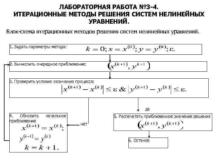 Решение систем нелинейных уравнений метод итерации. Метод простых итераций для системы нелинейных уравнений. Итерационные методы решения систем.