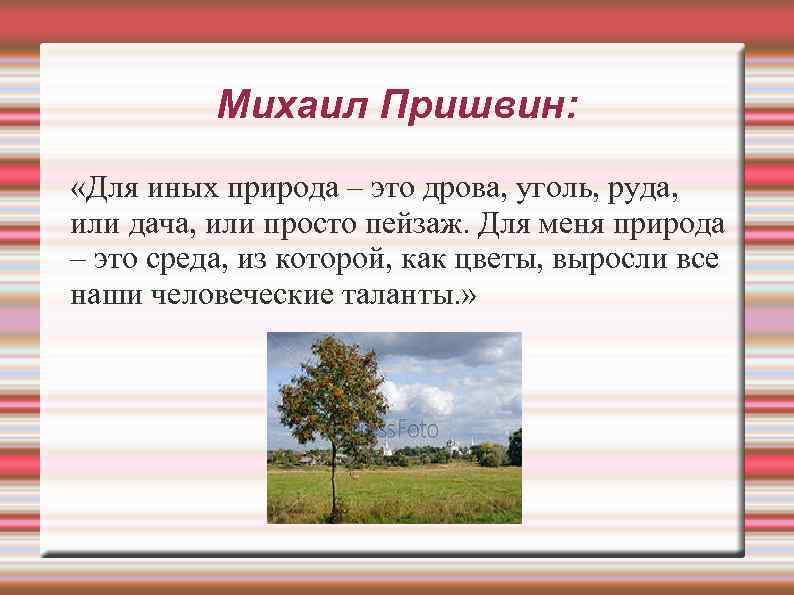 Михаил Пришвин: «Для иных природа – это дрова, уголь, руда, или дача, или просто