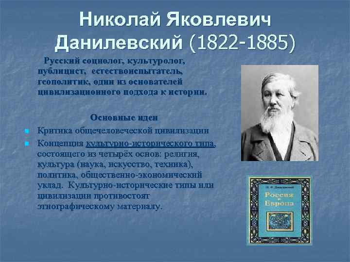 Данилевский николай яковлевич презентация