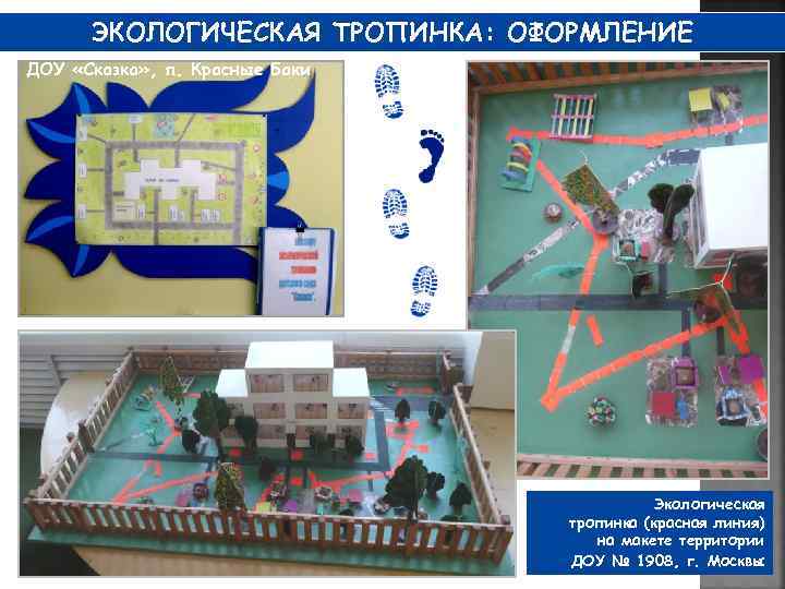 ЭКОЛОГИЧЕСКАЯ ТРОПИНКА: ОФОРМЛЕНИЕ ДОУ «Сказка» , п. Красные Баки Экологическая тропинка (красная линия) на