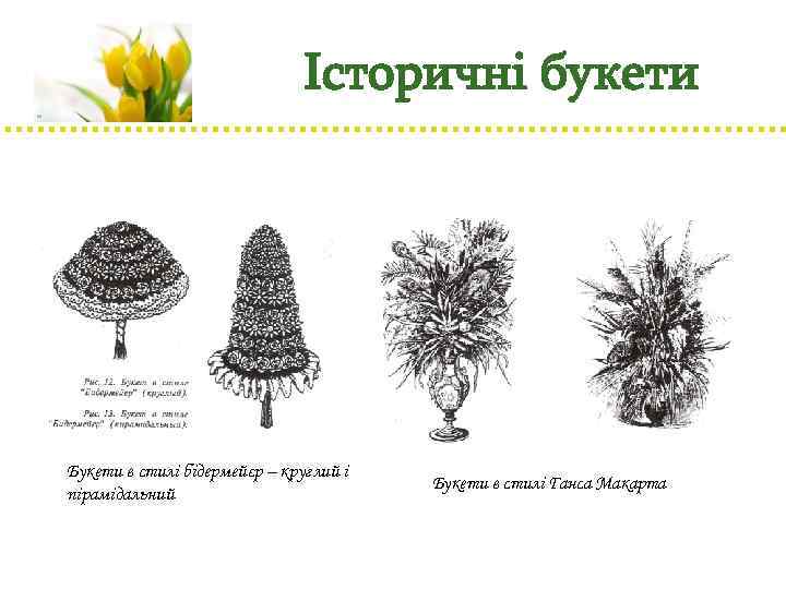 Історичні букети Букети в стилі бідермейєр – круглий і пірамідальний Букети в стилі Ганса