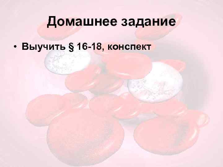 Домашнее задание • Выучить § 16 -18, конспект 
