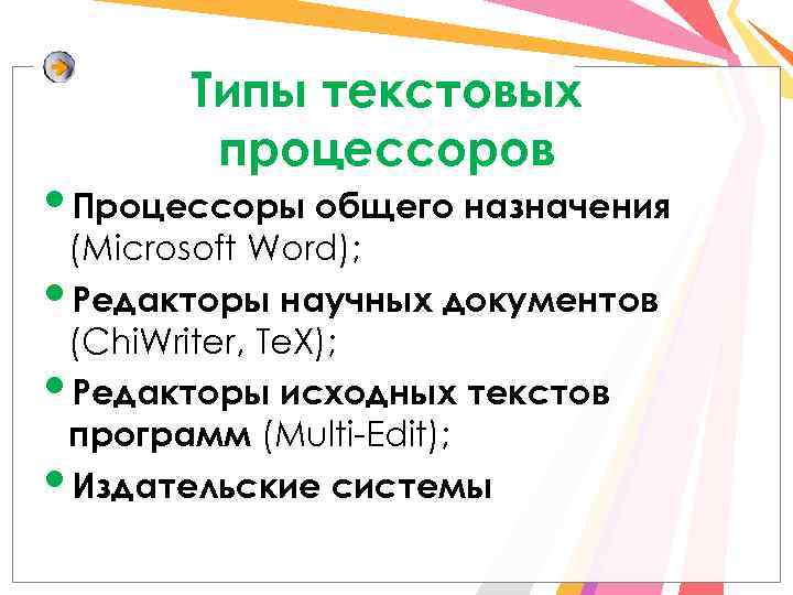 Презентация на тему текстовые редакторы 7 класс