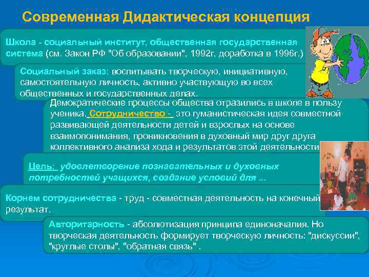 Основы дидактической системы. Концепции дидактики. Минусы современной дидактической концепции. Современная дидактическая концепция плюсы и минусы. Педоцентрической концепции.