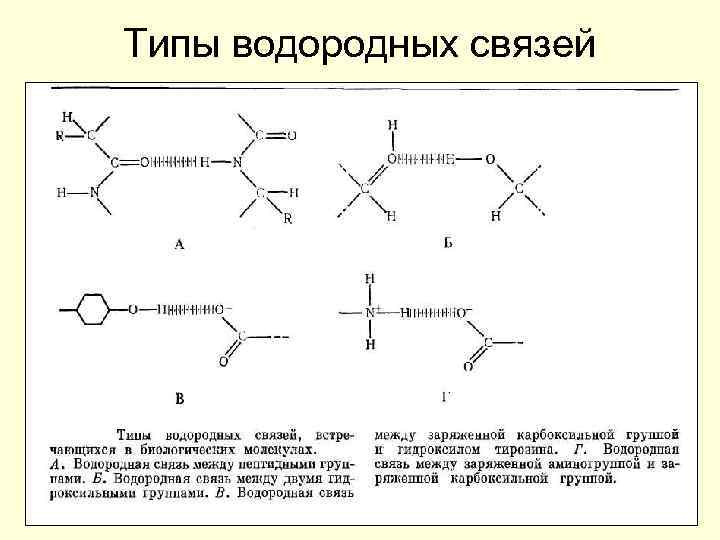 Типы водородных связей 