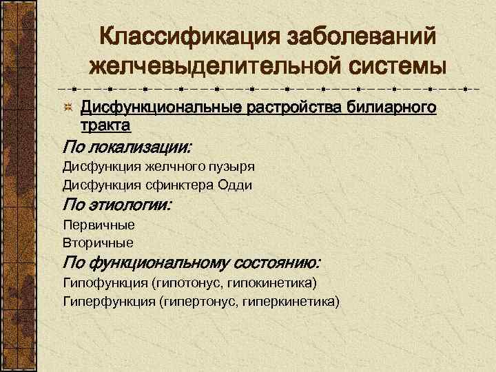 Классификация функциональных нарушений. Дисфункциональные расстройства билиарного тракта. Классификация функциональных расстройств билиарного тракта.