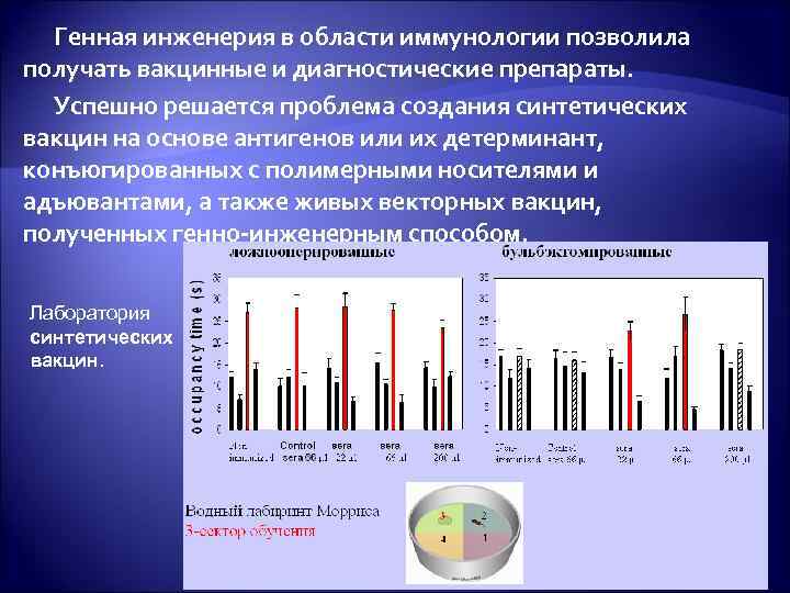 Генная инженерия в области иммунологии позволила получать вакцинные и диагностические препараты. Успешно решается проблема