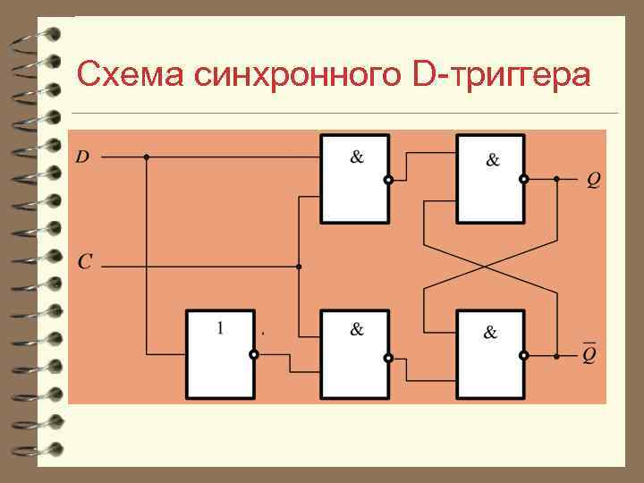 Схема синхронного D триггера 