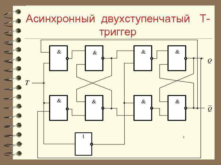 Асинхронный двухступенчатый T триггер 