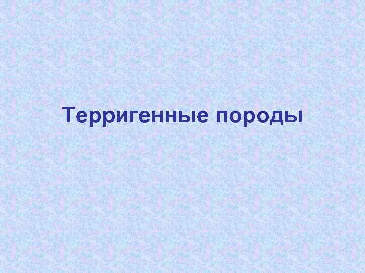 Терригенные породы 
