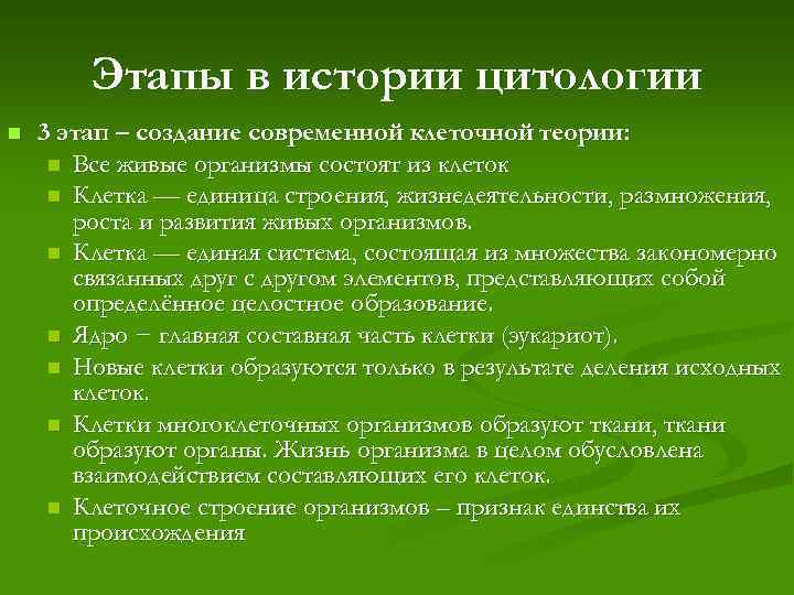 Клеточная теория строения организмов история и современное состояние презентация