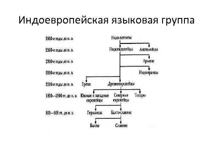 Индоевропейских языков языковым группам