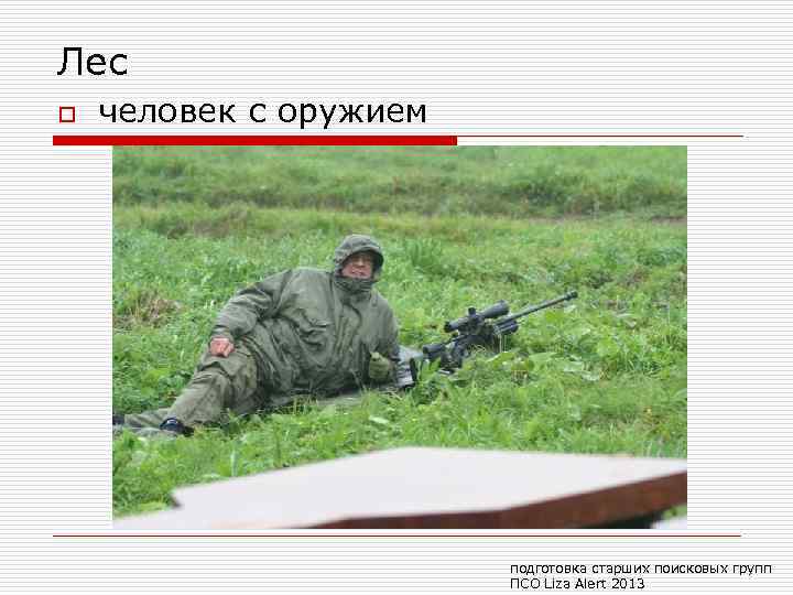Лес o человек с оружием подготовка старших поисковых групп ПСО Liza Alert 2013 