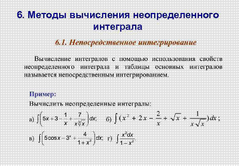 Вычислить неопределенный интеграл