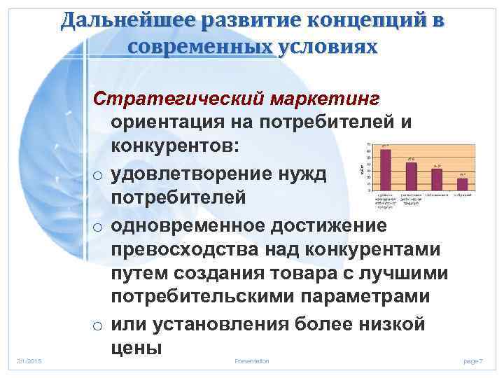 Дальнейшее развитие концепций в современных условиях 2/1/2018 Стратегический маркетинг ориентация на потребителей и конкурентов: