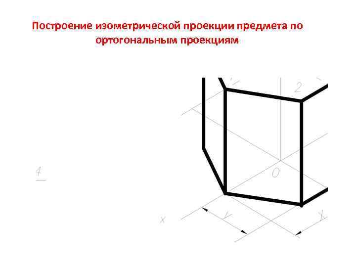 Построение изометрической проекции предмета по ортогональным проекциям 