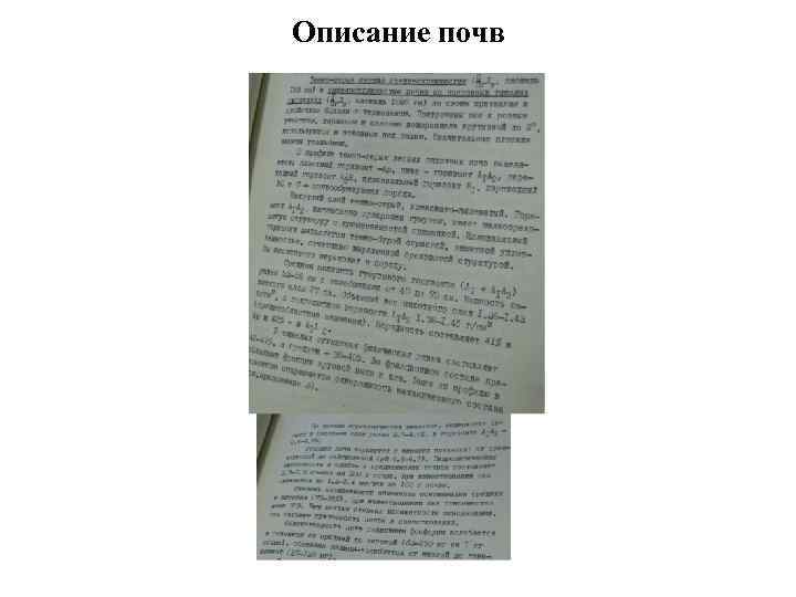 Описание почв 