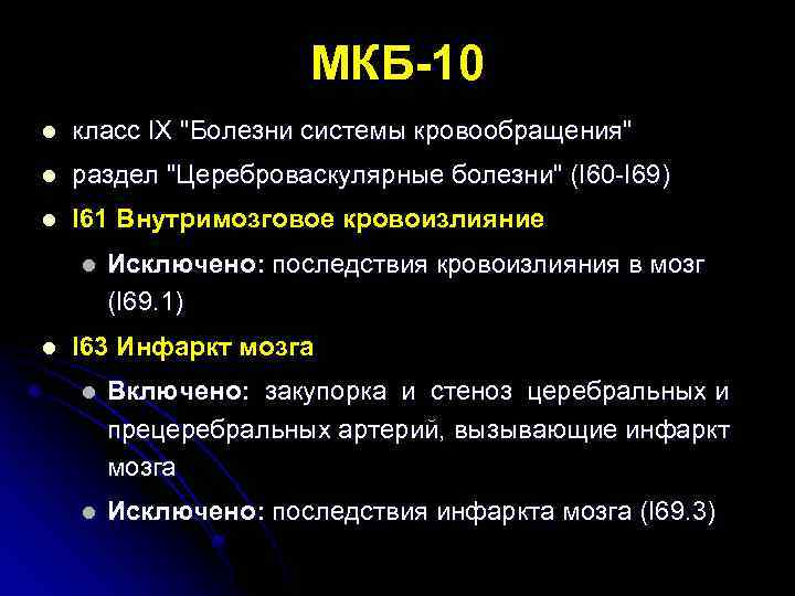 МКБ-10 l класс IX 