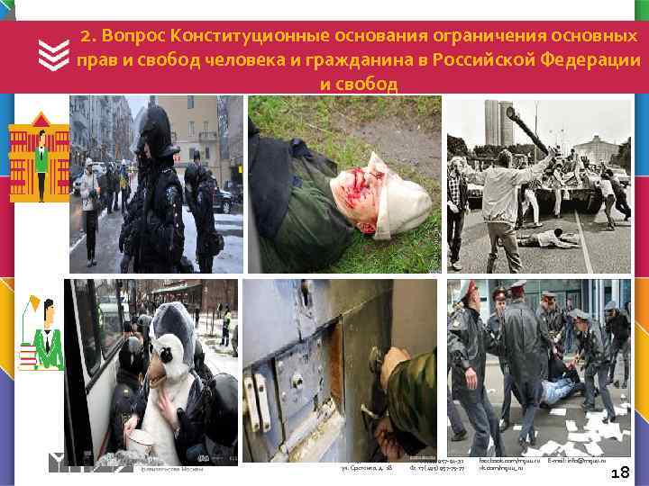 2. Вопрос Конституционные основания ограничения основных прав и свобод человека и гражданина в Российской