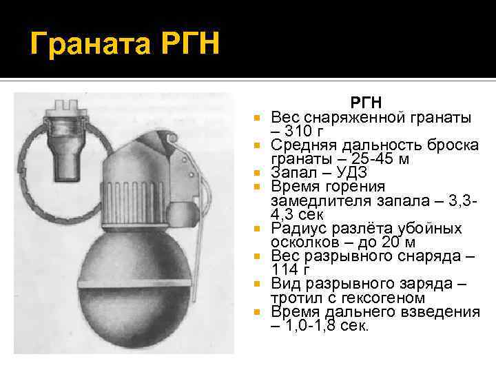 Вес граната