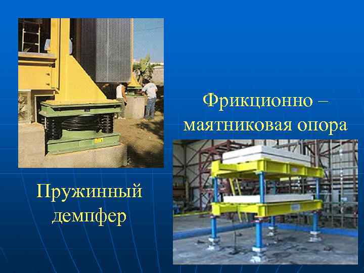 Фрикционно – маятниковая опора Пружинный демпфер 