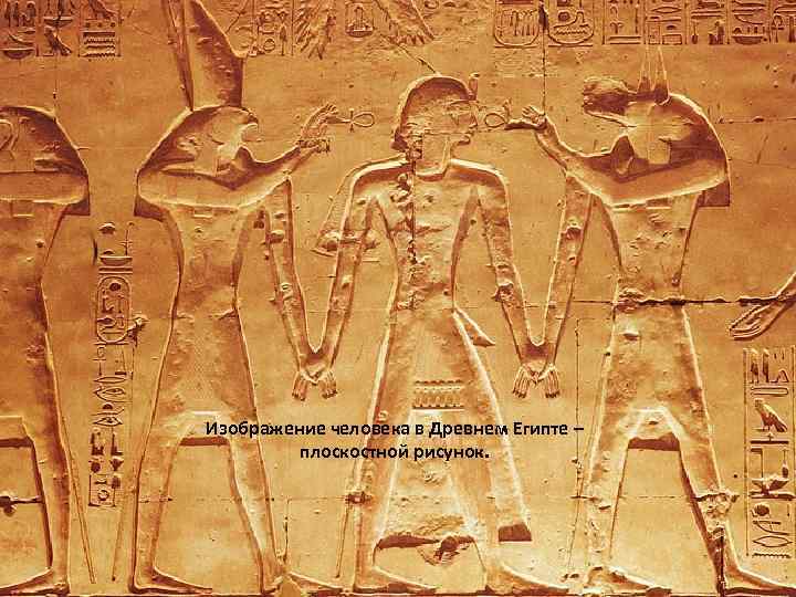 Изображение человека в Древнем Египте – плоскостной рисунок. 