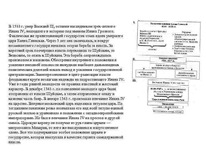 Иван Грозный: поиск альтернативных путей социально-политического развития Руси. В 1533 г. умер Василий III,