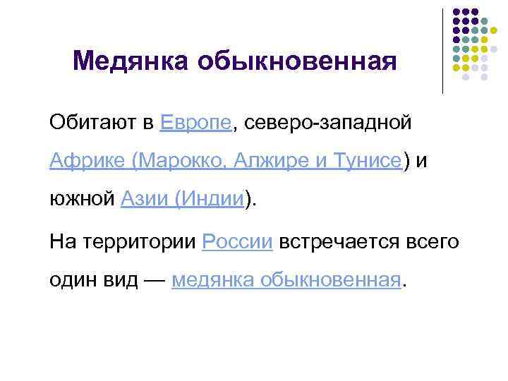 Медянка обыкновенная Обитают в Европе, северо-западной Африке (Марокко, Алжире и Тунисе) и южной Азии