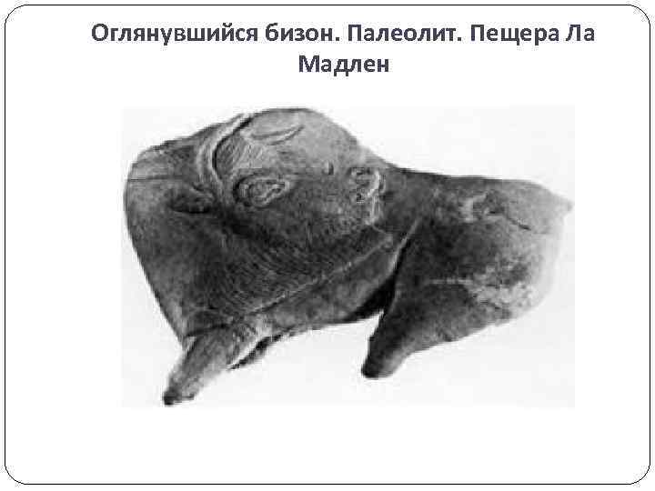 Оглянувшийся бизон. Палеолит. Пещера Ла Мадлен 