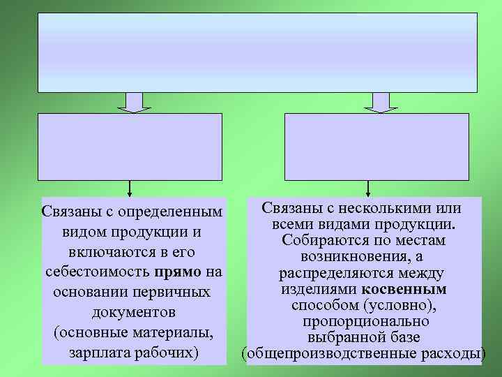 Связаны с определенным видом продукции и включаются в его себестоимость прямо на основании первичных