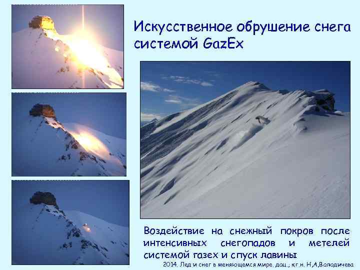 Искусственное обрушение снега системой Gaz. Ex Воздействие на снежный покров после интенсивных снегопадов и