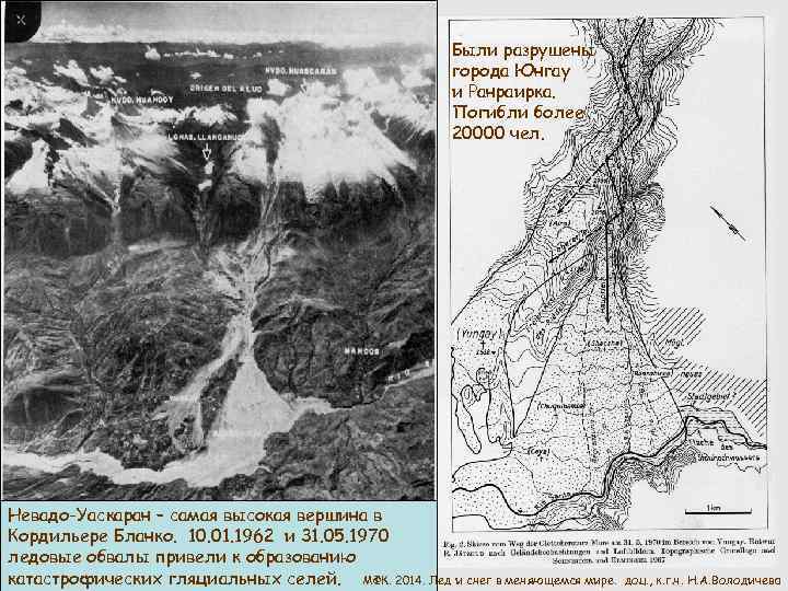 Были разрушены города Юнгау и Ранраирка. Погибли более 20000 чел. Невадо-Уаскаран – самая высокая