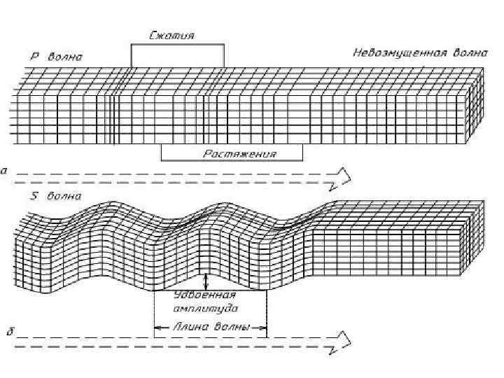 На рисунке схематически изображено распространение сейсмической волны