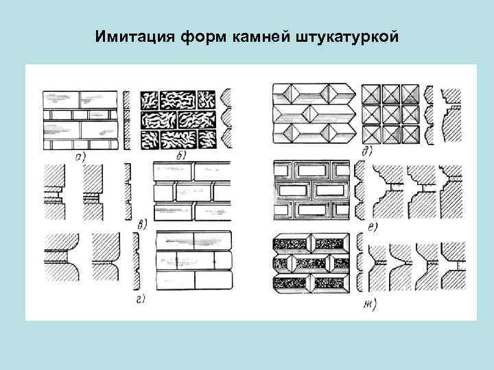 Имитация форм камней штукатуркой 