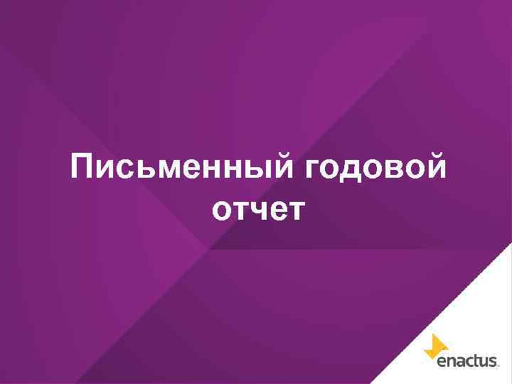 Письменный годовой отчет 