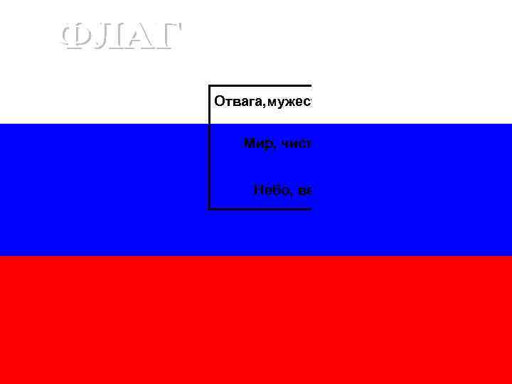Отвага, мужество, героизм, великодушие Мир, чистота, правда, благородство Небо, верность, духовность, вера 